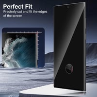 Folie de protecție din sticlă securizată TuFun pentru Samsung Galaxy S22 Ultra 5G, Privacy, 2 bucăți, montare fără bule, 9H, sticlă anti-spionaj 4