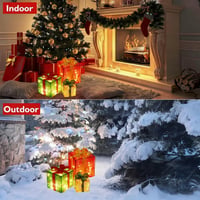 TUIBEIDAMAI LED-es karácsonyi ajándékdoboz szett távirányítóval - 3 db 4