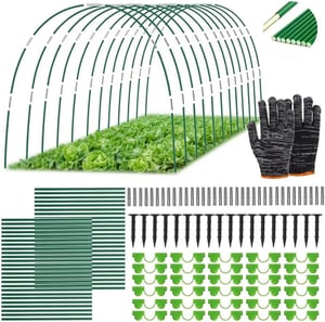 TUIBEIDAMAI 50 bucăți Arcuri pentru tunel de grădină pentru straturi înălțate, set arcuri pentru tunel de plante acoperite cu plastic de 6 mm