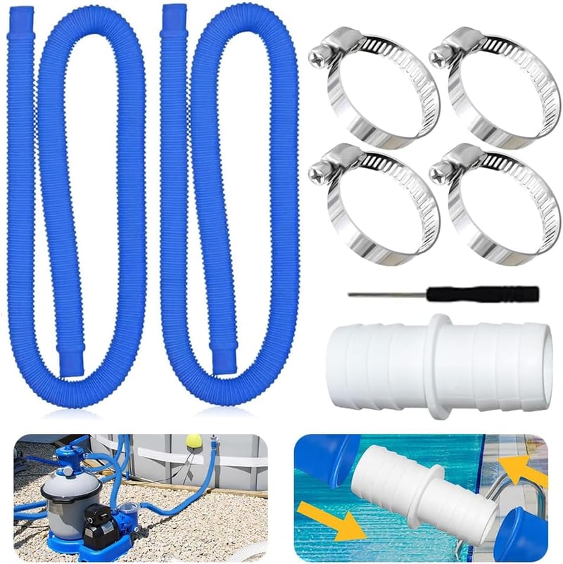 TUIBEIDAMAI Medence Tömlő 32 mm - 2 db 150 cm-es Kék Úszómedence Cső 4 Biztonsági Kapoccsal és Csatlakozóval, Szűrőszivattyúhoz

AI: Készíts