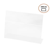 TUKA-i-AKUT TKD8201-A3-10x A3 stojan na stôl z akrylu na šírku, L-stojan, stojan na prospekty, stojan na letáky, držiak na menu, 3 mm priehľadný akryl, 10 ks 7