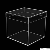 TUKA-i-AKUT TKD8254 Akrylový box s vekom 30x30x30 cm, 5-stranná kocka, priehľadná vitrína a darčeková krabička do múzea, pre zberateľov, na šperky, kozmetiku a dekorácie 9