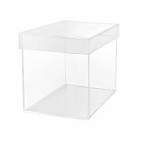 TUKA-i-AKUT TKD8254 Akrylový box s vekom 30x30x30 cm, 5-stranná kocka, priehľadná vitrína a darčeková krabička do múzea, pre zberateľov, na šperky, kozmetiku a dekorácie 1