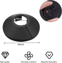 TUKNN Fűtőcsőlezáró Rozetta 12mm Fekete Műanyag Csőtakaró 6db 3