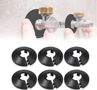 TUKNN Fűtőcsőlezáró Rozetta 12mm Fekete Műanyag Csőtakaró 6db 1