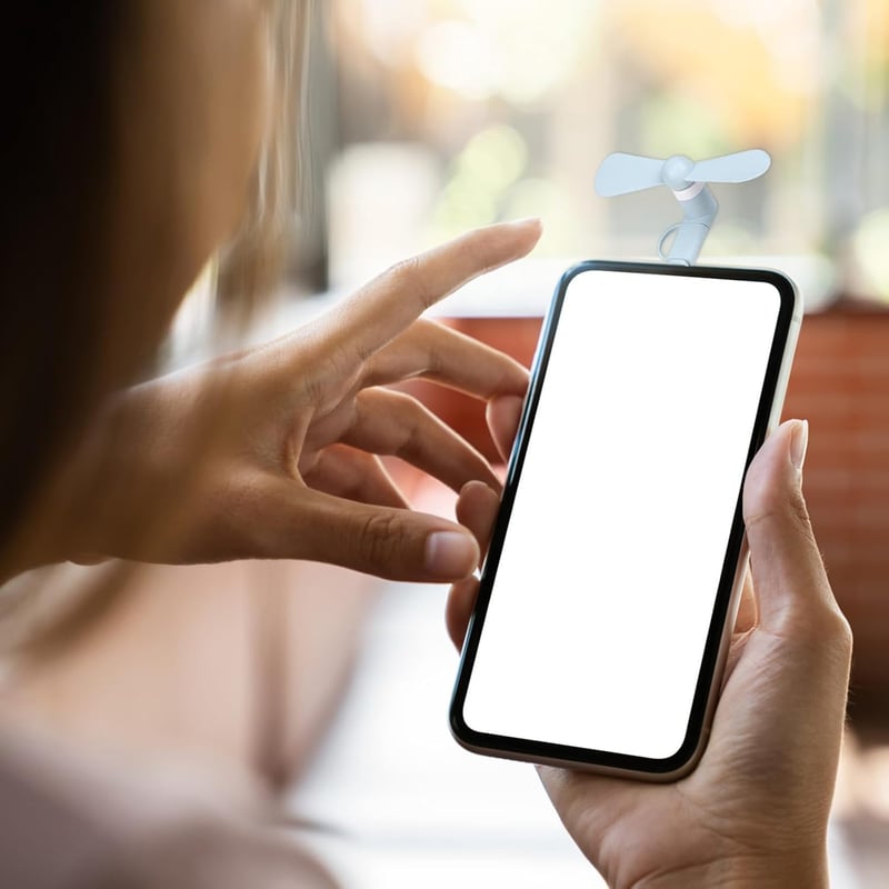 TUKNN Mini mobiltelefon ventillátor hordozható USB Type-C forgó hűtő 2 az 1-ben 5 darab fekete fehér rózsaszín kék zöld