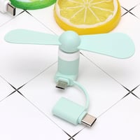 TUKNN Mini mobiltelefon ventillátor hordozható USB Type-C forgó hűtő 2 az 1-ben 5 darab fekete fehér rózsaszín kék zöld 4