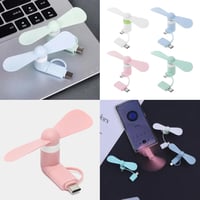 TUKNN Mini mobiltelefon ventillátor hordozható USB Type-C forgó hűtő 2 az 1-ben 5 darab fekete fehér rózsaszín kék zöld 7