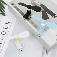 TUKNN Mini mobiltelefon ventillátor hordozható USB Type-C forgó hűtő 2 az 1-ben 5 darab fekete fehér rózsaszín kék zöld 3