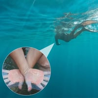 TUKNN Mănuși de înot cu membrană, albastre, silicon, labe de înot pentru mâini, sporturi acvatice, scufundări, surfing, accesoriu de antrenament, mărimea M, 1 pereche 7