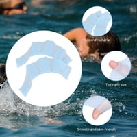 TUKNN Mănuși de înot cu membrană, albastre, silicon, labe de înot pentru mâini, sporturi acvatice, scufundări, surfing, accesoriu de antrenament, mărimea M, 1 pereche 4