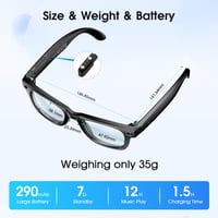Inteligentné okuliare Tulbeys AI, 4K HD kamera, 290 mAh, nahrávanie videa, simultánny preklad, GPT identifikácia objektov, fotochromatické šošovky 8