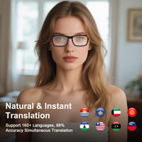 Tulbeys KY01 AI okosszemüveg valós idejű hangfordítóval, 160+ nyelv, színváltó lencse - fekete 2