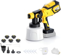 Tulipgril Akkumulátoros Festékszóró Rendszer, Makita 20V Kompatibilis, 5 Fúvókával, 1000ml/perc, 1400ml Tartállyal, Fal- és Bútorfestéshez 1