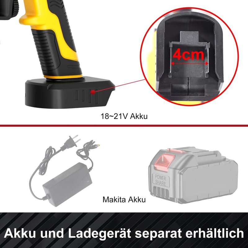 Tulipgril Akkumulátoros Festékszóró Rendszer, Makita 20V Kompatibilis, 5 Fúvókával, 1000ml/perc, 1400ml Tartállyal, Fal- és Bútorfestéshez