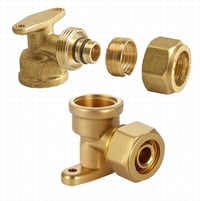 Tulov 16x2,0 mm DVGW 1/2 hüvelyk női menetes 90 fokos szögátmenet kompozit csőcsatlakozó, 2 db 4