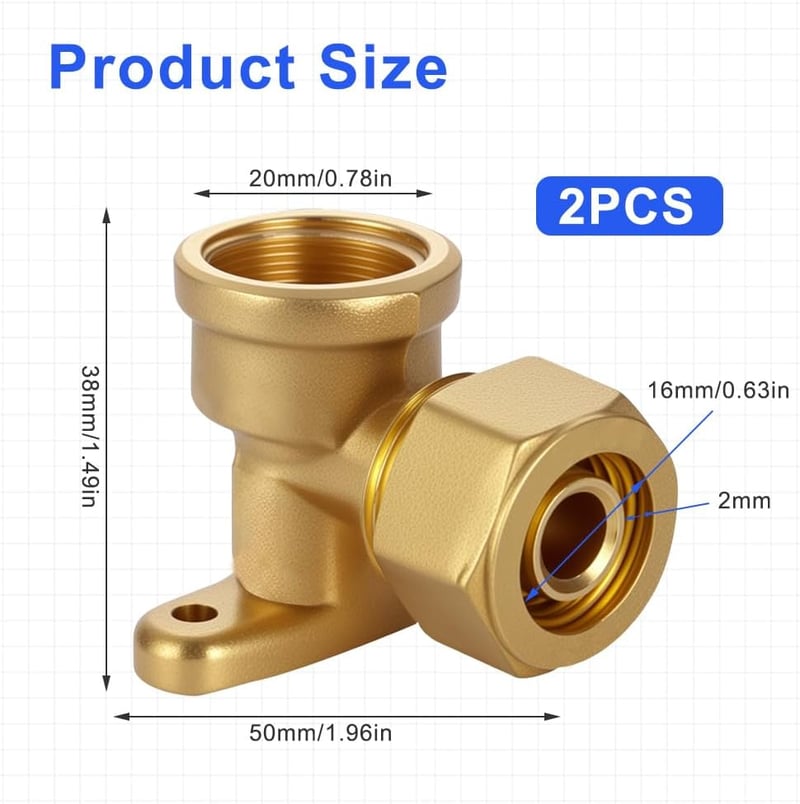 Tulov 16x2,0 mm DVGW 1/2 hüvelyk női menetes 90 fokos szögátmenet kompozit csőcsatlakozó, 2 db