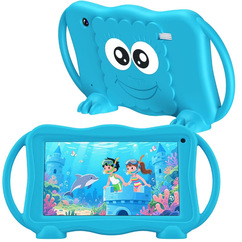 TUNUYEXST 7-palcový detský tablet pre deti od 3 do 12 rokov, 32 GB, duálny fotoaparát, rodičovská kontrola, WiFi, vzdelávací softvér Android, modrý