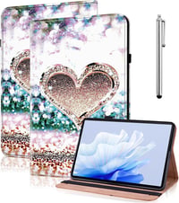 TUOLISG Samsung Galaxy Tab A9 8.7" Védőtok Állvánnyal Peach Gyémánt Minta 1