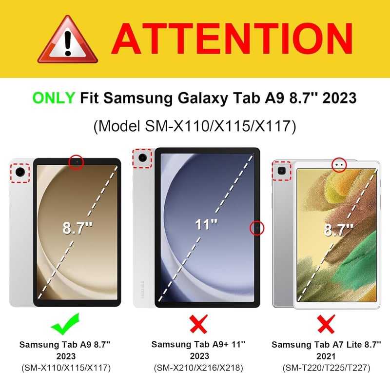 TUOLISG Samsung Galaxy Tab A9 8.7" Védőtok Állvánnyal Peach Gyémánt Minta
