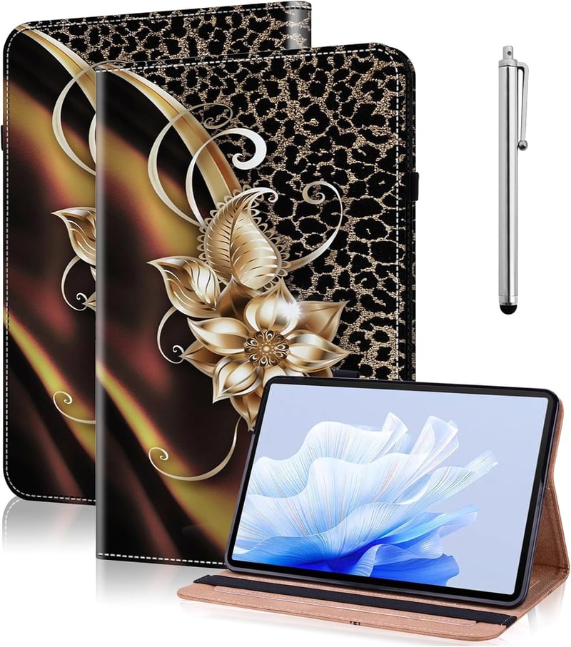 TUOLISG Samsung Galaxy Tab A9 8.7" Védőtok Állvánnyal Virágmintás