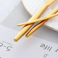 TUPMFG set pribora za jelo od nehrđajućeg čelika, 16 komada - nož, vilica, žlica, žličica za 4 osobe, zrcalni sjaj, perivo u perilici posuđa, zlatni 5