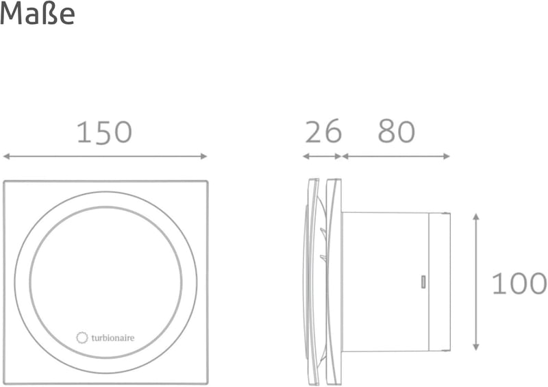 Turbionaire RING 100 SW fürdőszobai ventilátor 100mm fehér visszacsapó szeleppel