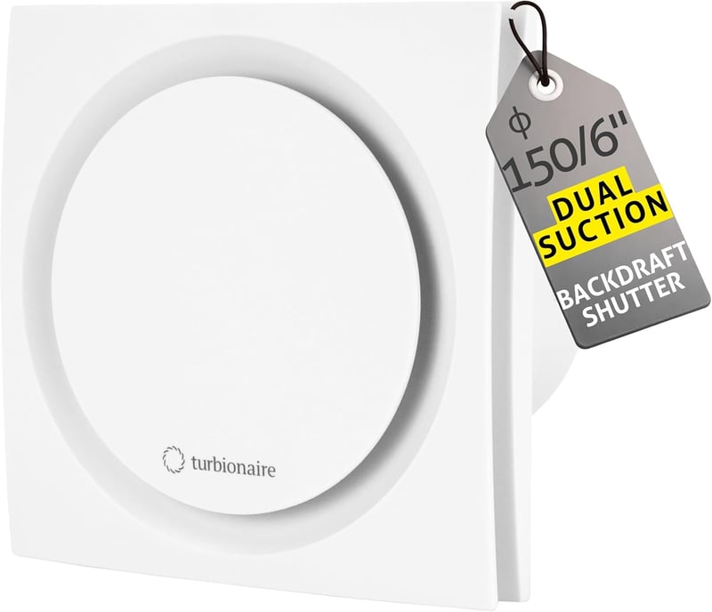 Turbionaire RING 150 SW fürdőszobai ventilátor, 150mm, dupla szívás, vízálló, visszacsapó szeleppel