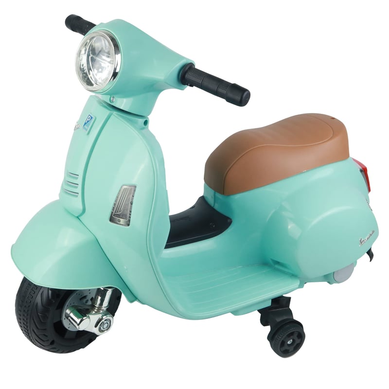 Elektrická detská kolobežka TURBO CHALLENGE Vespa GTS 119151 – 6V batéria, max. 25 kg, od 18 mesiacov, vodovo zelená