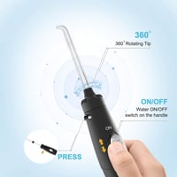 TUREWELL Elektromos Szájzuhany 10 Nyomásszinttel, 8 Fejjel - 600ml IPX7 Vízálló Fogköztisztító Készülék Otthoni Használatra, Fekete 7