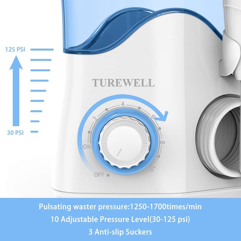 TUREWELL Elektromos Szájzuhany 600ml, 10 Fokozat Víznyomás, 8 Fej Fehér - White