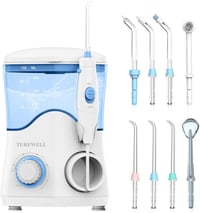 TUREWELL Elektromos Szájzuhany 600ml, 10 Fokozat Víznyomás, 8 Fej Fehér - White 1