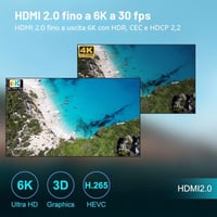 TUREWELL Q Plus Android 10 Smart TV Box, 2 GB RAM, 16 GB úložisko, štvorjadrový procesor, 6K, 3D, WiFi 2,4 GHz, Ethernet 10/100 Mbps 3