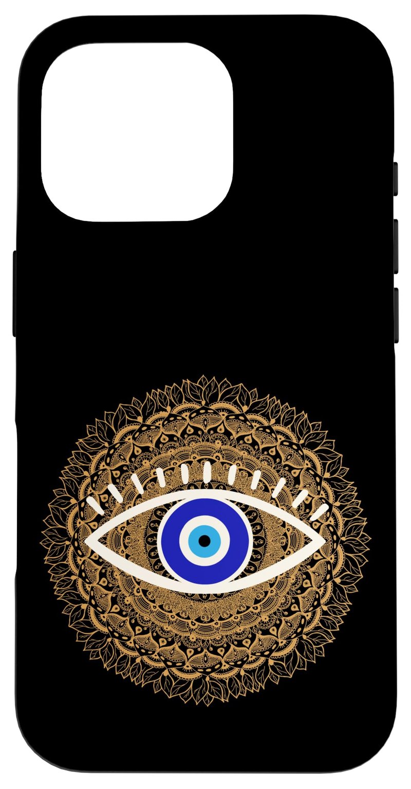 Husă iPhone 16 Pro cu ochi turcesc Nazar – Husă de protecție decorată cu ochiul Nazar