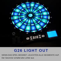 Turnart elektronikus darts tábla LED megvilágítással, 6 nyíllal, zöld 2