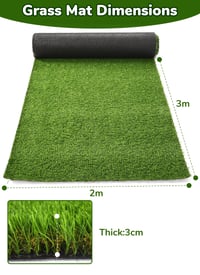 Turosur Műfű Szőnyeg 2x3 m, 30 mm Szálmagasság, Beltéri és Kültéri Használatra, Háziállat Barát, Erkélyre és Kertre 2