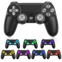Controler wireless PS4 TURPOW, gamepad Bluetooth, vibrații cu motor dublu, senzor cu 6 axe, Turbo, touchpad, audio, iluminare RGB, compatibil PC 7