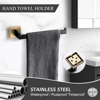 TURS 5 részes fürdőszobai szett törölközőtartó horog wc papír tartó fekete-arany - Black + Gold 4