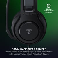 Herné slúchadlá s mikrofónom Turtle Beach Atlas 200, čierne – Xbox Series X/S, Xbox One, PlayStation, PC – 50 mm meniče, mikrofón s funkciou stlmenia vyklopením 2