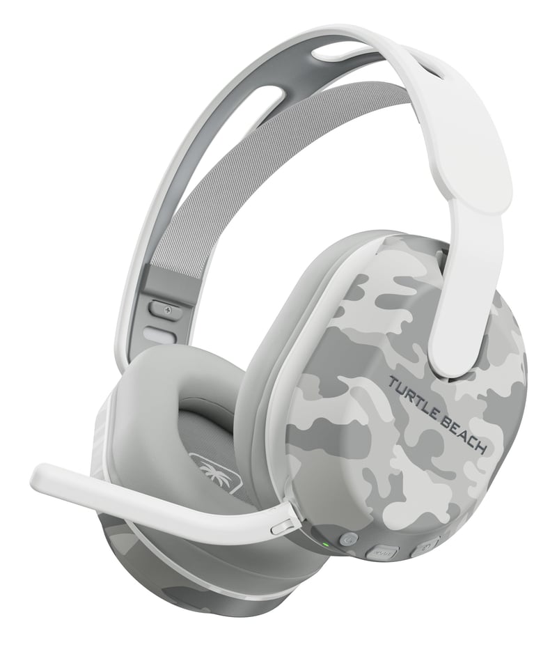 Bezdrôtové herné slúchadlá Turtle Beach Stealth 500 Arctic Camo kompatibilné s PS5, PS4, PC a mobilnými zariadeniami, so 40-hodinovou výdržou batérie a Bluetooth.