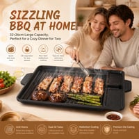 Ploča za roštilj Tutamaz pravokutna grill tava za plinsko kuhalo s posudom za sakupljanje masnoće i neprijanjajućim slojem za kamperska kuhala, indukcijske, plinske i keramičke ploče za kuhanje 7