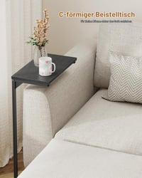 Măsuță de cafea în formă de C TUTOTAK TB01BK071EU, tavă TV, măsuță de canapea, măsuță laterală cu înălțimea de 73 cm, mobilier pentru living și dormitor 4