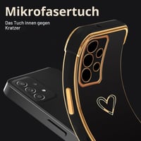 TUUTPU puzdro pre Samsung Galaxy A52S 5G / A52 5G / 4G s remienkom, kryt na telefón so srdiečkovým vzorom a 360° krúžkovým stojanom, tenký silikónový nárazuvzdorný ochranný obal s odnímateľnou šnúrkou na krk, čierny 8
