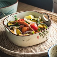 Keramická zapekacia misa TuYines s keramickými úchytkami - malý pekáč na lasagne, tiramisu, forma na pečenie 8