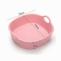 TuYines keramická zapekacia misa do teplovzdušnej rúry a klasickej rúry, s úchytkami, na lasagne, tiramisu, zapekané jedlá, koláče, tapas, 20x20 cm, štvorcový tvar 7