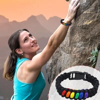 TUYOBG szivárvány paracord karkötő műanyag csattal, túrázáshoz és vészhely 3