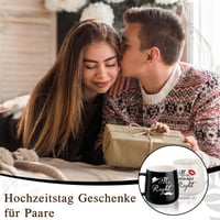 TUZELIYA Set šálok Mr. Right a Mrs. Always Right – Čiernobiela svadobná darčeková sada pre páry, darček k výročiu pre neho a pre ňu 3
