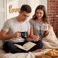 TUZELIYA Set šálok Mr. Right a Mrs. Always Right – Čiernobiela svadobná darčeková sada pre páry, darček k výročiu pre neho a pre ňu 5