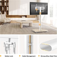 TVON görgős sarok TV állvány 32-65"-os TV-hez, VESA 400x400, max. 40 kg - fehér 7