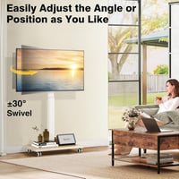 TVON görgős sarok TV állvány 32-65"-os TV-hez, VESA 400x400, max. 40 kg - fehér 3